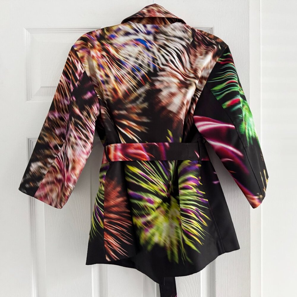 Dries Van Noten "Ramblas" Fireworks Print Belted Jacket, size 34 (XS/S) - Picture 7 of 11